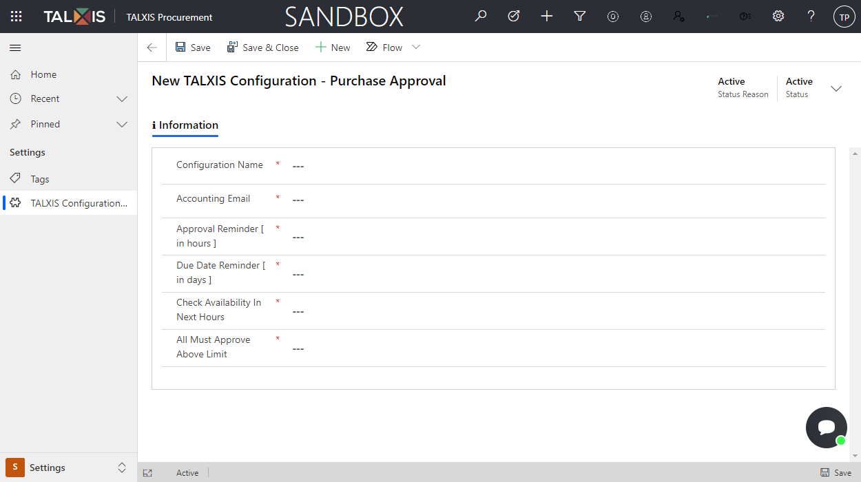 Procurement configuration