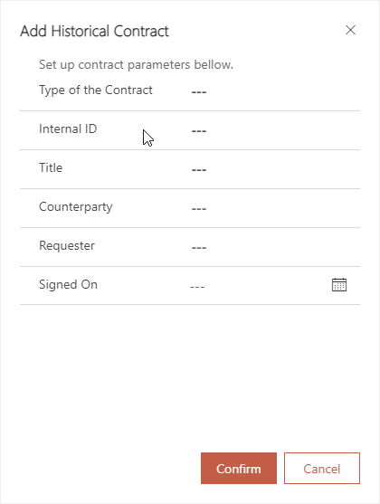 Add Historical Contract Dialog