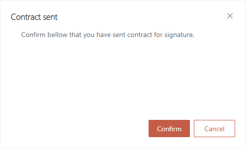 Sent For Signature Dialog