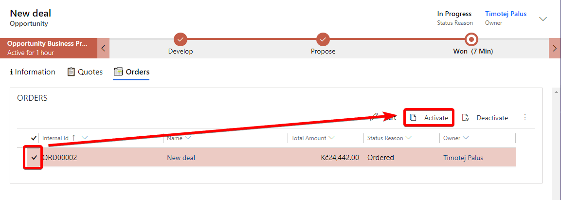 Activating order from subgrid