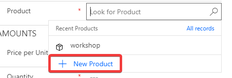 Choose existing product