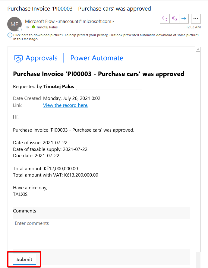 Mark invoice as paid email